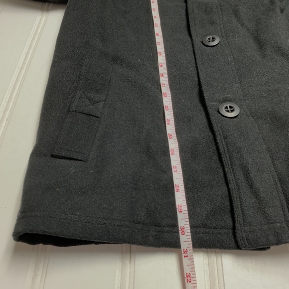 Buckle BKE Mens L Wool Blend Black Peacoat Jacket - Picture 3 of 8